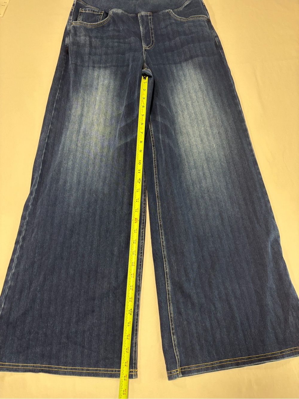 HALARA Navy Jeans with Gold Stitching - Picture 5 of 14